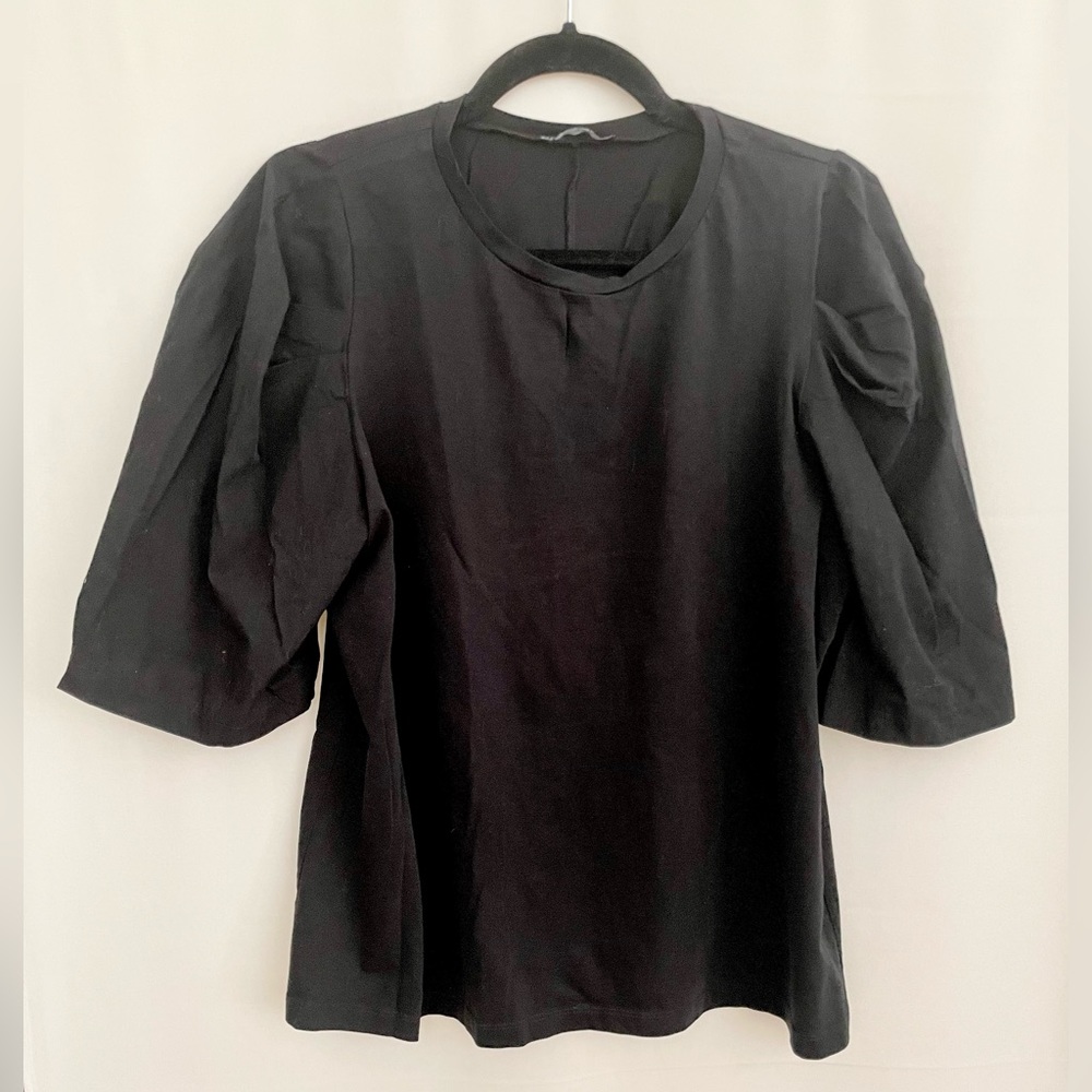 ZARA Black Puffed Sleeves Top - Picture 5 of 5